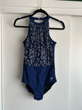Like New Blue Lace Halter Leotard from Mariia Dancewear
